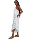 J. Valdi Womens Scoop-Neck Sleeveless Swim Cover Up Jumpsuit Gray / White L