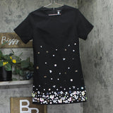 Aqua Womens Embellished Shift Dress IDO12891 Black S
