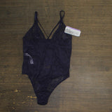 Hanky Panky Lace Tropical Storm Thong-back Bodysuit Summer Rain Purple Blue M