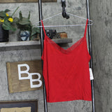 State Of Day Womens Lace-Trim Camisole Pajama Top 100198303MS Tango Red L