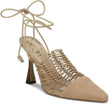 Sam Edelman Womens Trinity Suede Ankle Wrap Pumps Shoes Sesame Suede Brown 6.5M