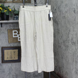 Black Tape Plus Size Cropped Linen Blend Wide-Leg Pants Sand Dollar Brown 1X