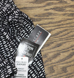 Island Escape Size Magnolia Twist-Front Swim Dress One Piece Black Multi 16W
