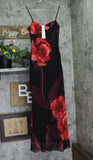Aqua Floral Mesh Maxi Dress DC9891BL Red Floral S