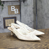 A New Day Milan Slingback Pumps Lace 93708032 Cream Off White 9.5M