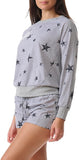 Splendid Womens Knit Pajama Lounge Shorts R87D733 Gray Stars XL