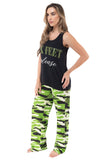 Just Love Sleepwear Tank and Pajama Pants Set 92278971 Camouflage Black M