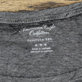 American Eagle Womens Favorite Tee Burnout Long Sleeve T-Shirt Gray M