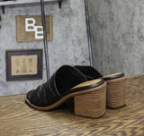 Earth Womens Etadara Stacked Heel Leather Sandals ETADARA Black 11M