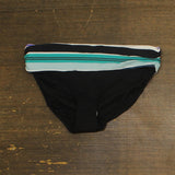 Anne Cole Womens Fold Over Bikini Bottom Barcode Stripe Black Stripe M