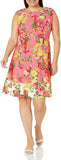 London Times Women's Perfect Versatile Scuba Crepe Fit & Flare Dress T6720M