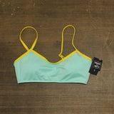 Kate Spade Womens Contrast-Trim Bralette Bikini Top Low Tide Blue S