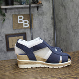 Easy Street Womens Freeport Wedge Heeled Sandals FREEPORT Navy Blue 8.5M