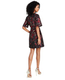 Vince Camuto Womens Floral Jacquard Short-Sleeve Dress VC4M5797 Red Multi 6