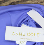 Anne Cole Convertible High Waist Shirred Swim Bottom Periwinkle Blue Purple S