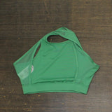 Reebok Womens Halted Unlined Open Mesh Back Sports Bra Green XS
