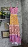 Red Carter At First Glance Tie-Back Maxi Swim Cover Up Dress Purple Multi XS