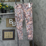 Calvin Klein Size Printed High-Waist 7/8 Leggings Conceal Creamsicle Brown 1X