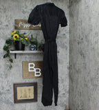 Who What Wear Women's Puff Short Sleeve Collared Jumpsuit WD-773 Black XS