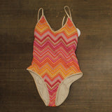 PQ Womens Margot Open Back One-Piece Swimsuit CYN-5029P Pink Multi L