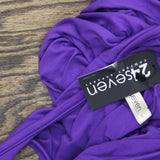 24seven Comfort Apparel Plus Size Fit and Flare Knee Length Tank Dress Purple 3X