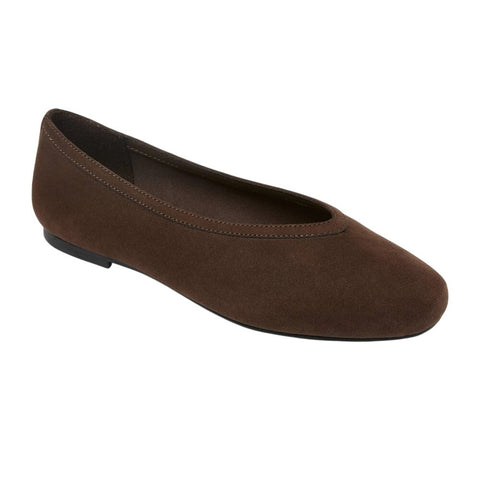 A New Day Womens Sammie Ballet Flats Faux Suede 94462430 Brown 7M