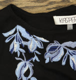 Kasper Womens Sleeveless Embroidered Knit Top 10924833 Black XL