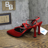 A New Day Womens Rosemary Heels Satin Strappy 94646855 Red 7M