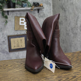 A New Day Rhonda Under-Knee Block Heel Boots 94637582 Burgundy Red 7M