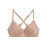 Wacoal Womens Simply Done Seamless Wire Free T-Shirt Bra Beige Brown 38DDD