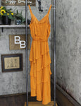 Lauren Conrad Womens Fit and Flare Tiered Belted Dress 165f4fe1324d59 Orange S