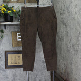 Lands' End Womens Sport Knit High Rise Corduroy Leggings Rich Coffee Brown PL