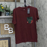 Original Use Mens Short Sleeve Floral T-Shirt 81887958 Burgundy Floral Red S
