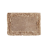Better Trends Cotton Shaggy Border Ruffle Bath Rug Beige Brown 17 in. x 24 in.