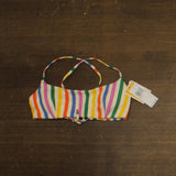 Andie Womens Fiji Striped Bikini Swim Top AT318 Rainbow Stripe Off White Multi S