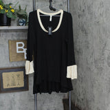 24seven Comfort Apparel Womens Colorblock Plus Size Tunic Top Black Multi 2X
