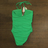 PQ Embroidered Josie Ruched One-Piece Swimsuit CLO-5012P Clover Green M