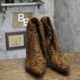 A New Day Justice Leopard Print Mid-Calf Heeled Boots 94568749 Light Brown 8.5M