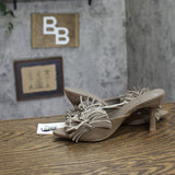A New Day Womens Lyra Heels Fringe 94659228 Taupe Gray 6M