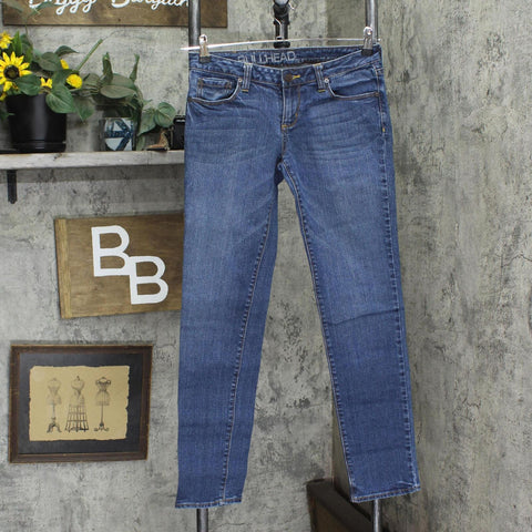 Bullhead Womens Super Skinny Stretch Jeans 166f8fbf4d0497 Medium Wash Blue 7S