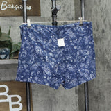 Lauren Ralph Lauren Paisley Strappy Cami Shorts Pajama Set Navy Print Blue L