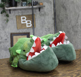 Cat & Jack Kids Boys Dino Character Slippers 92541994 Green XL(6-7)