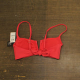 Bar III Womens V-Wire Plunge-Neck Bralette Bikini Swim Top Bright Rose Pink XL