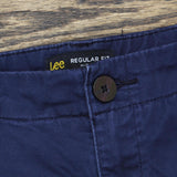 Lee Womens Regular Fit Mid Rise Khaki Shorts Navy Blue See Measurements