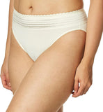 Warner's Women's No Pinching Lace Microfiber Hi-Cut Panties Vanilla Ivory M