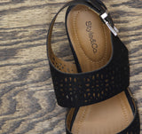 Style & Co. Womens Block Heel Hazleyy Dress Sandals Black / Brown 6.5M