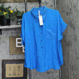 Ny Collection Womens Plus Size Short Extended Sleeve Blouse WRJU4719 Blue 3X