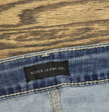 Silver Jeans Co. Suki Mid Rise Curvy Fit Capri Jeans Indigo Blue 20W