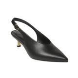 A New Day Womens Samantha Heels Slingback Faux Leather Black / Gold 6.5M