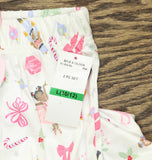 Max & Olvia Satin Holiday Christmas Pajama Pants Ivory Off White Multi L (10/12)